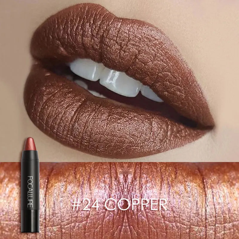 FOCALLURE 31 Colors Matte Lipstick Pencil High Crayons Gloss Long-lasting Waterproof Lip Balm Pen Lips Makeup Women Cosmetics