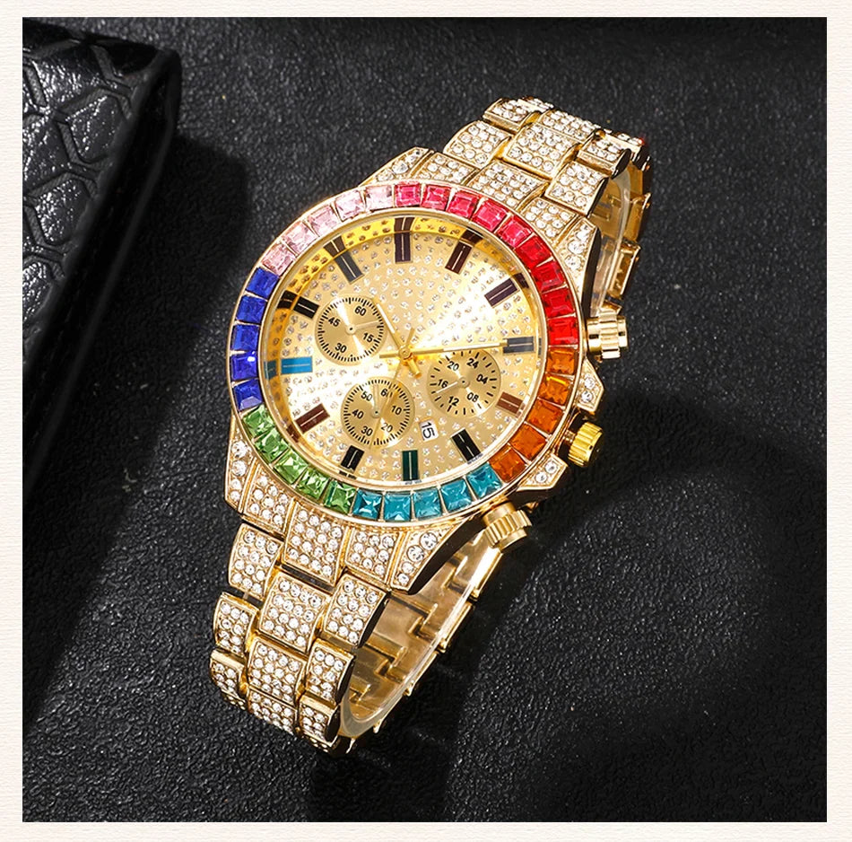 Diamond Women's Watches Gold Watch Ladies Wrist Watches Luxury Brand Rhinestone Women Bracelet Set Watches Female Relogio