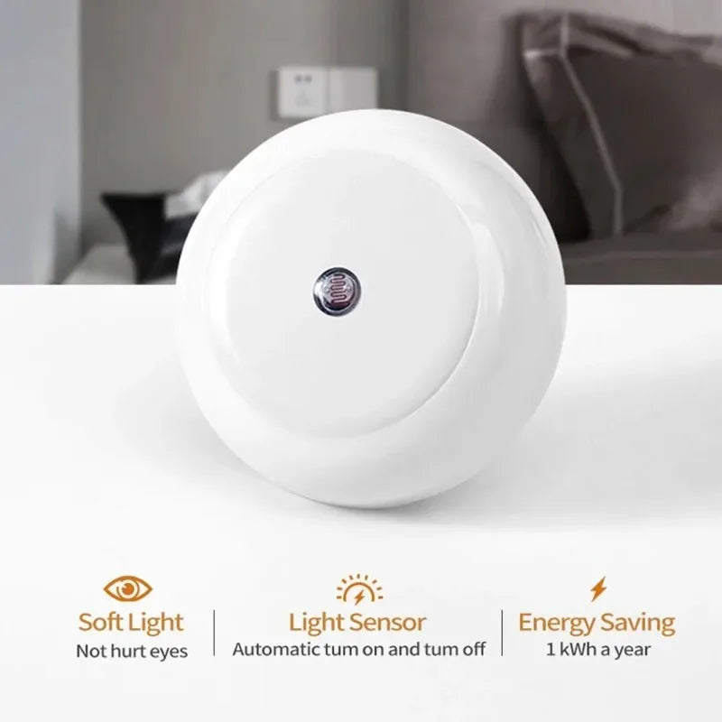 Intelligent Motion Sensor Night Light Auto On/Off Wireless Night Light LED Plug-in Wall Lamp Bedroom Bedside Lamp Home Lighting