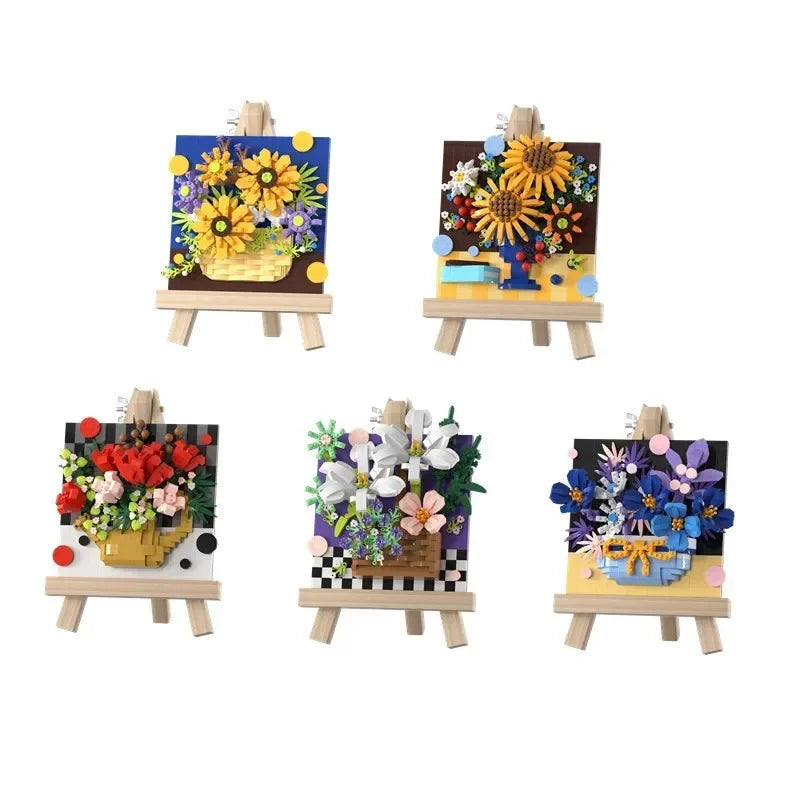 Building block picture frame New Exhibition Frame Bouquet series  building children's assembly toys