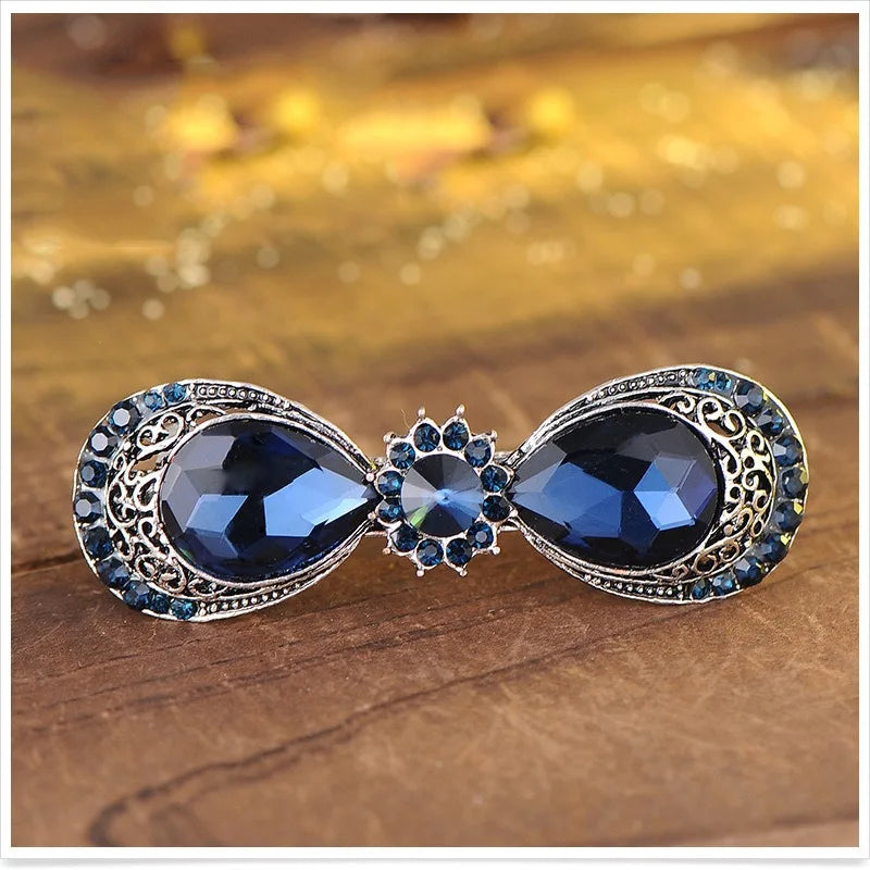 EASYA New Vintage Crystal Barrettes Hair Accessories Women Girls Elegant Butterfly Leaf Bowknot Hairpins Headwear Jewelry