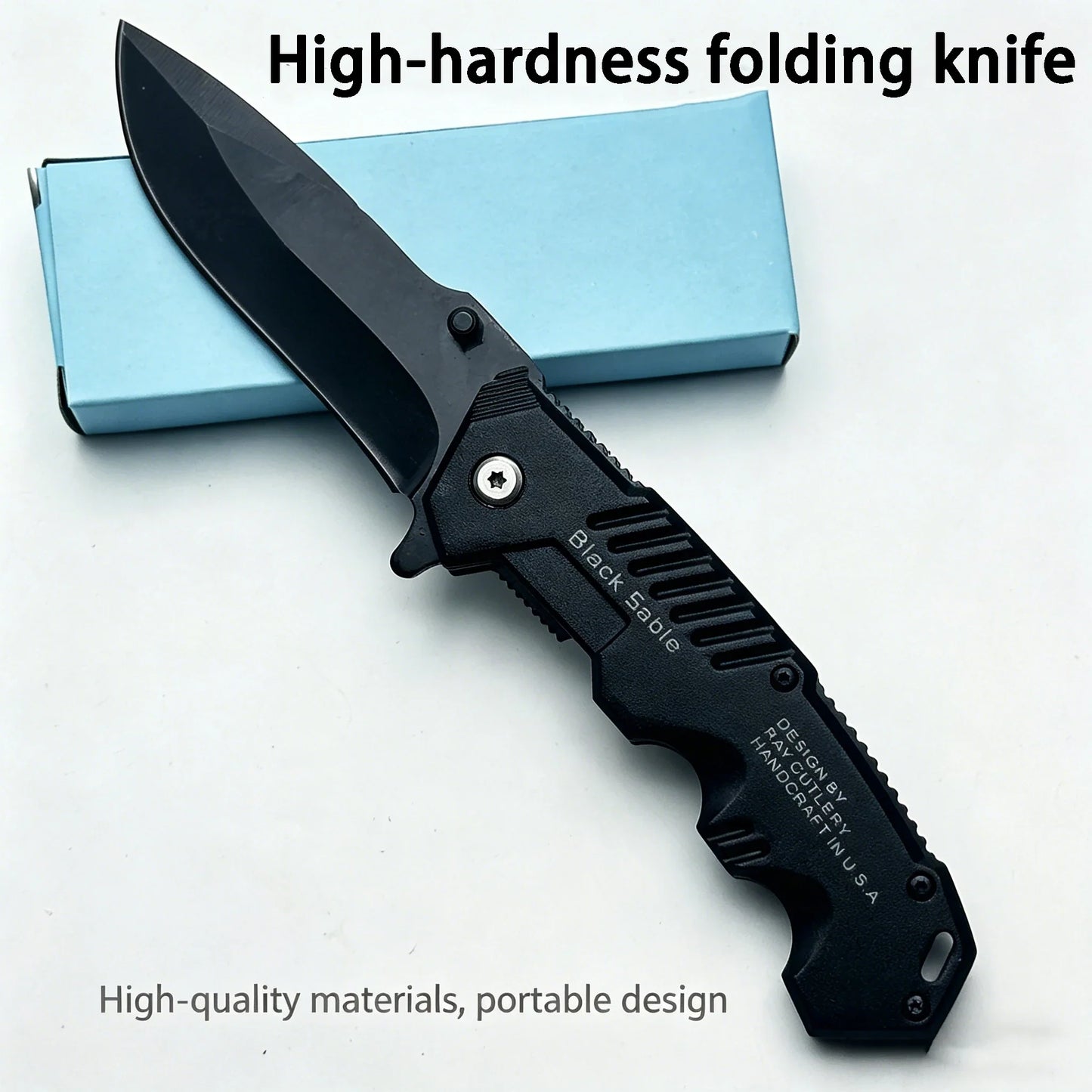 This multi-functional all-in-one folding knife is a portable tool for outdoor camping, hiking, survival, and household peeling