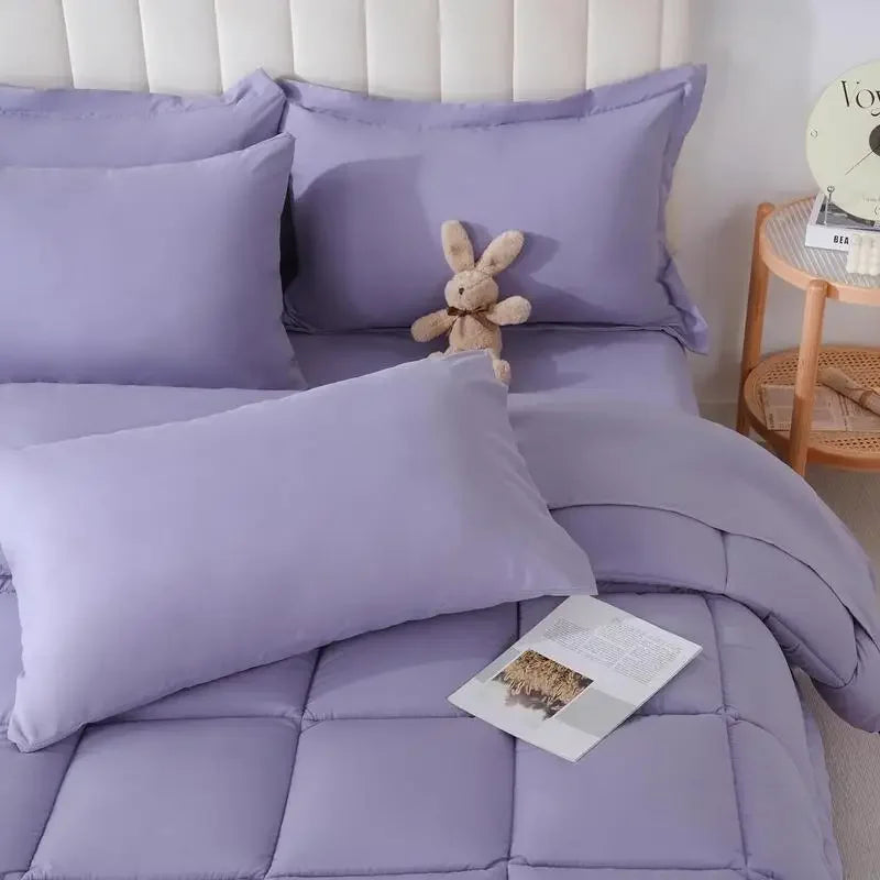 DOWNCOOL 7Pcs Comforter Sets, Multi-color Bedding Sets , All Season Down Alternative Bedding Comforter Sets