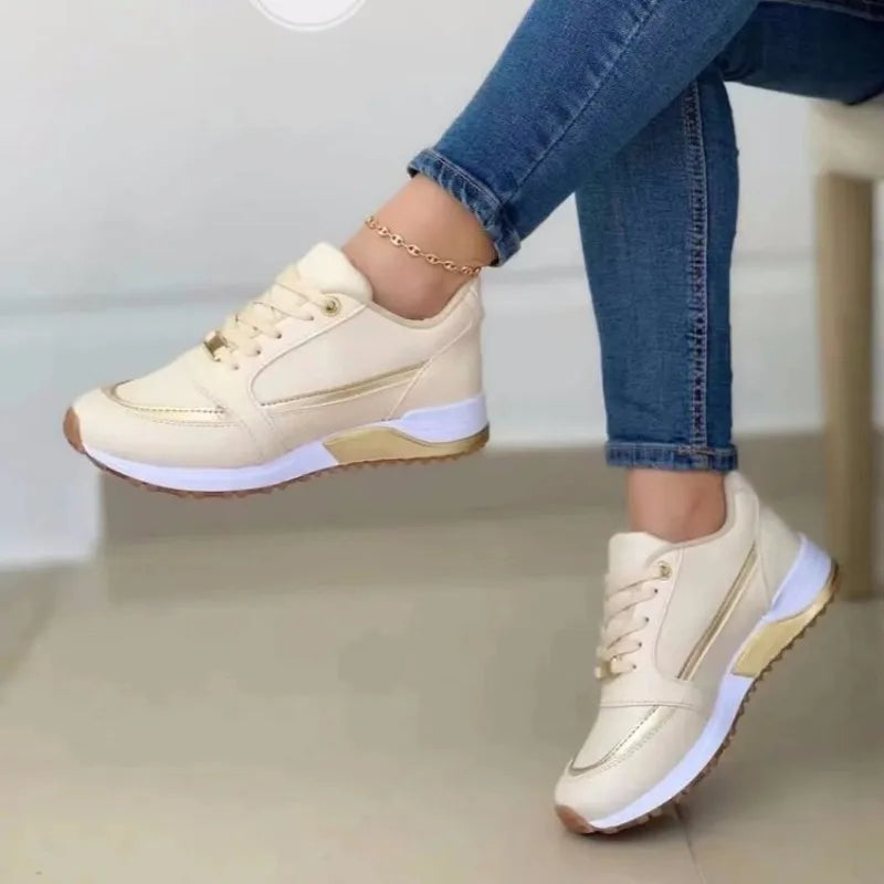 2026 Women's Mesh Sneakers Patchwork Lace Up Flat Shoes for Women Lightweight Female Shoes Classic Versatile