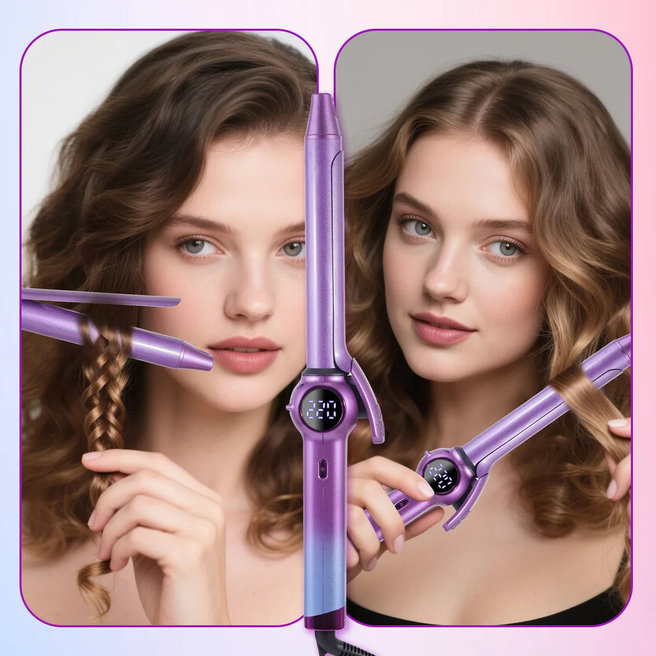 Hatteker Portable Hair Curler Negative Ion Damage-Free Bangs Curler Home Use Hair Styling Tool