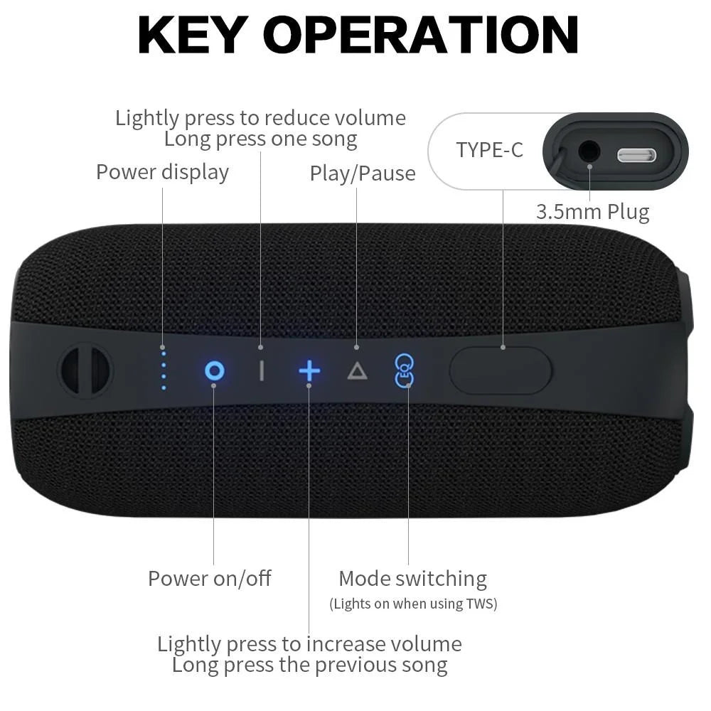 Cyberpunk Wireless Bluetooth Speakers TWS True Wireless Stereo RGB LED for Home Outdoor Party PC Gaming Desk Decor Portable Audio System with Rich Bass Clear Sound Multi Device Compatibility USB TF Card Playback
