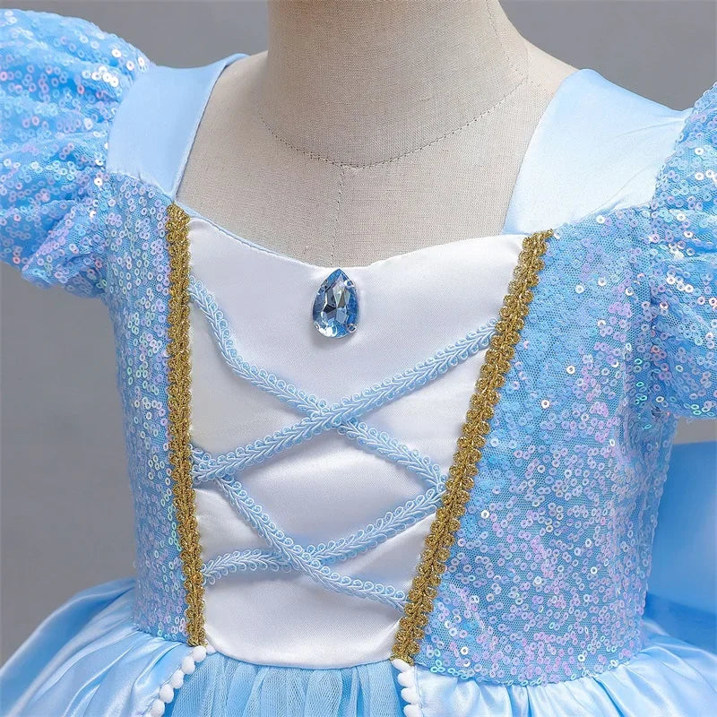 Cinderella Belle Costume for Girls Halloween Disguise Cosplay Rapunzel Princess Dress Baby Christmas Birthday Party Kids Clothes