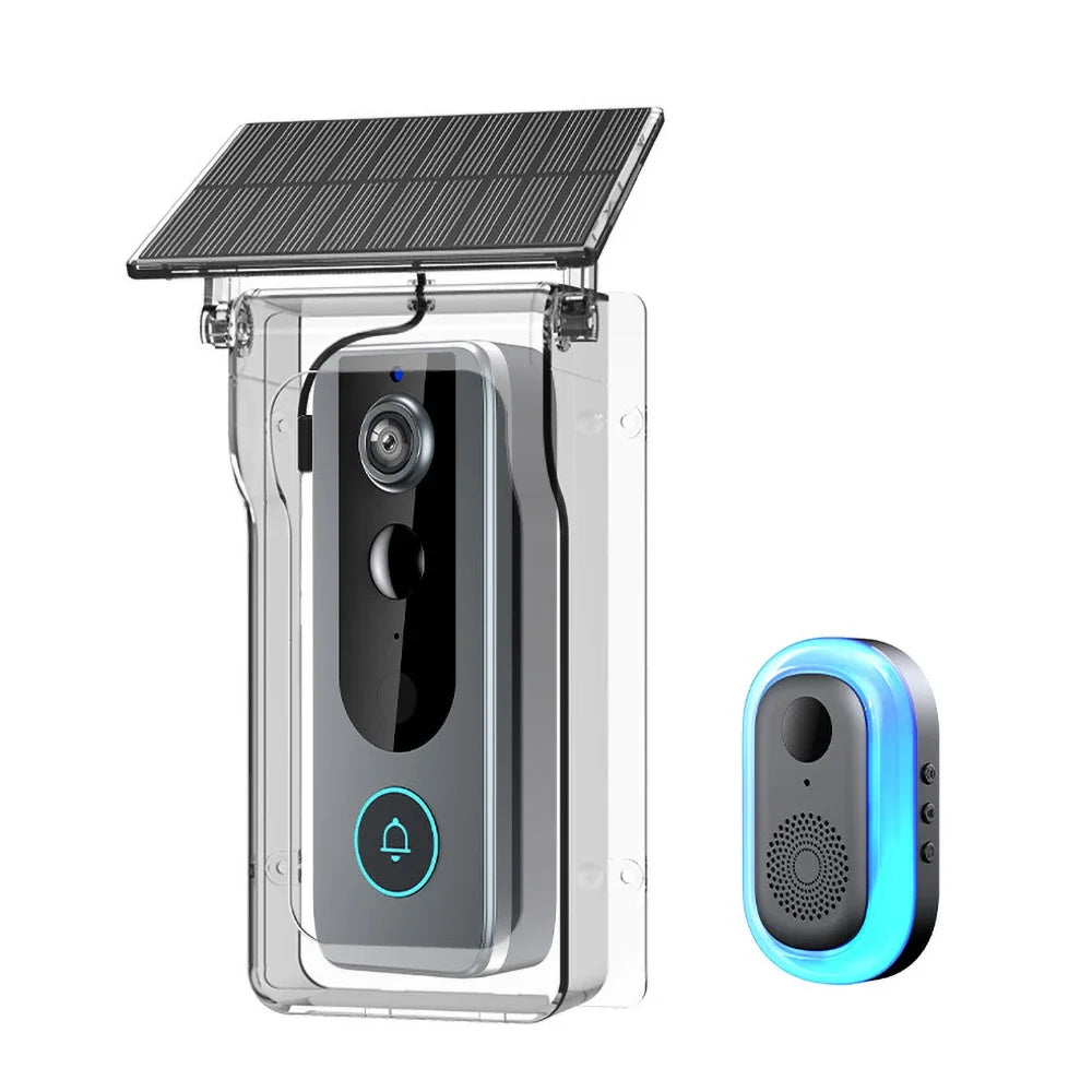 WiFi Solar Charging Wireless Video Doorbell Smart Wireless Intercom Waterproof Voice Changing Intercom Monitoring Camera