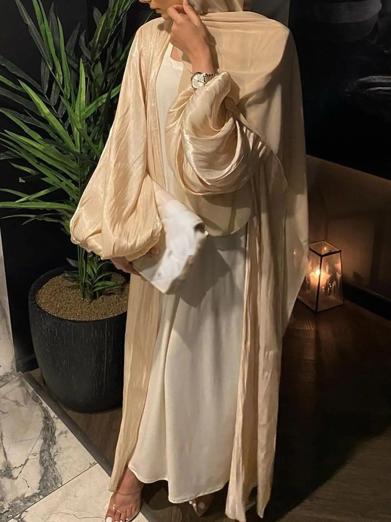 Robe Cardigan Abaya Long Dress Shiny Fashion Party Evening Women Muslim Moroccan Kaftan Jalabiya Islam Women's Clothes