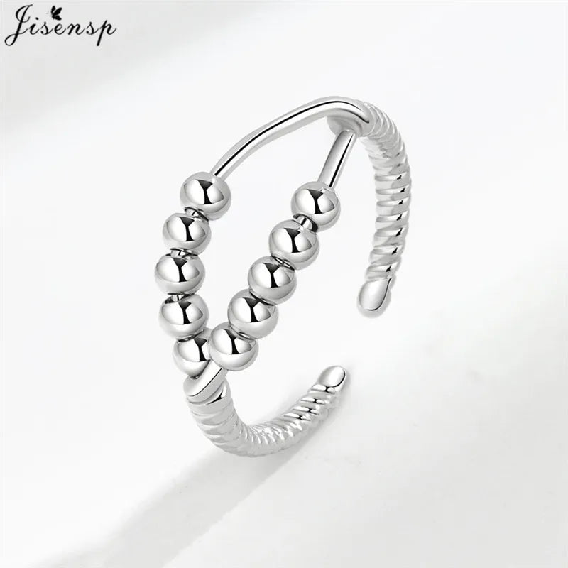 Luxury Fashion Fidget Spinner Ring Anxiety for Women Multiple Crystal Planet Butterfly Finger Rings Anti Stress Wedding Jewerly