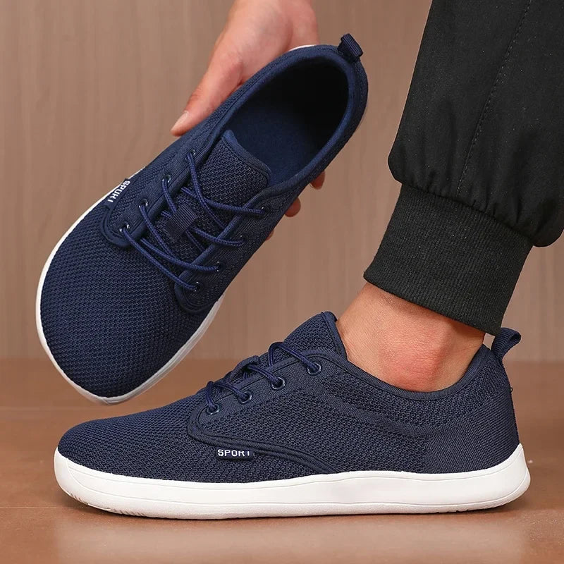2025 Summer Men's Running Shoes Barefoot Fitness Mesh Sports Shoes Women Flat Bottom Wide Foot Shoes Slow Running Brand Sneakers
