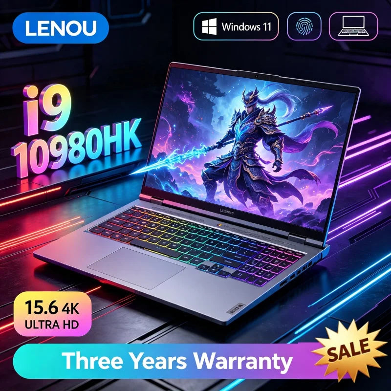 LENOU 15.6 Inch FHD Ultra Slim Laptop, Intel Core I9-10980, 32GB RAM, 2TB NVMe SSD Windows 11 Portable Notebook for Gaming, Home