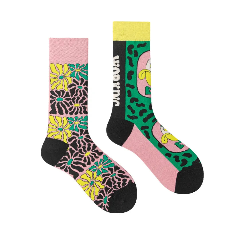 1 Pair Man Women Sock Original AB Tide Socks Colorful Cat Dog Koala Cow Cotton Socks Four Seasons Unisex Socks for Birthday Gift