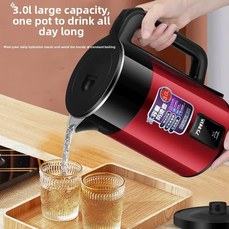 1500W Stainless Steel ABS Electric Kettle Auto Shut Off UK Plug Fast Boiling Home Use