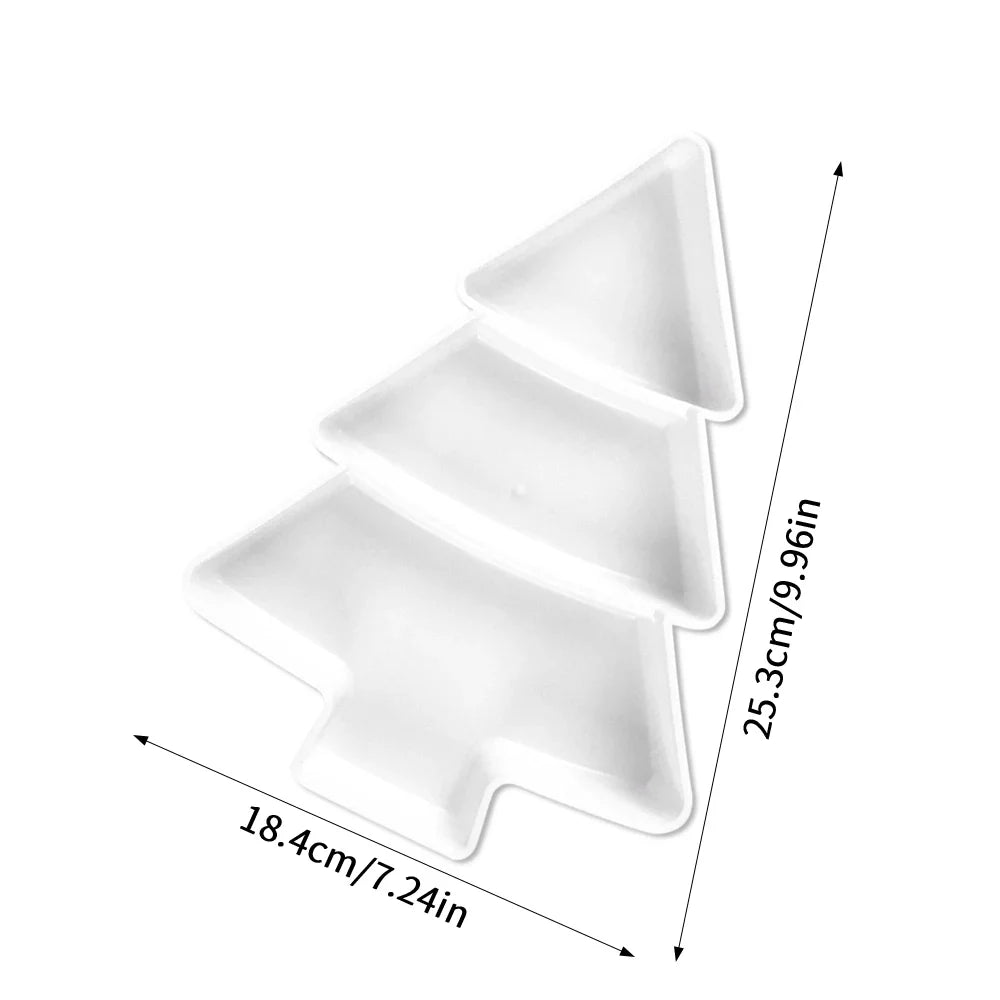 Christmas Tree Shaped Food Tray Christmas Party Chip Candy Dessert Plate Reusable Snack Cookies Tray Xmas Snack Dishes Bowl