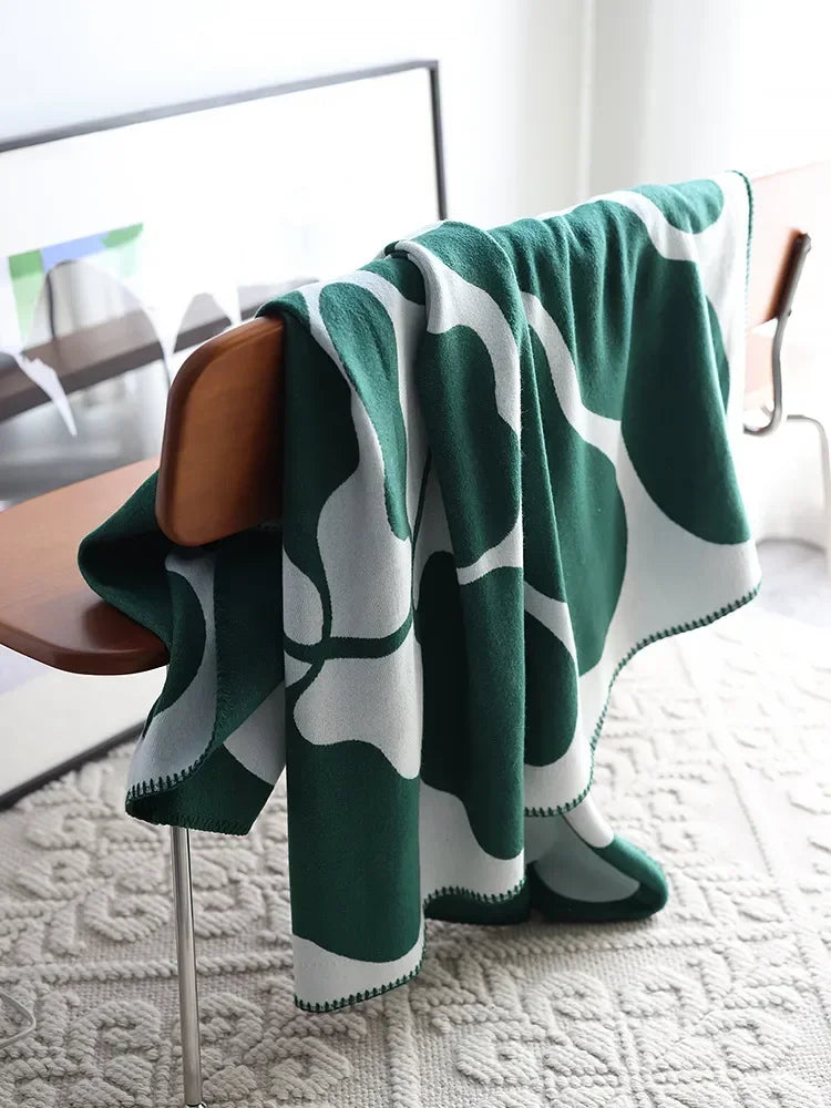Nordic Knitted Blankets Bohemian Abstract Throw Blanket Sofa Cover Plush Travel Leisure Bed Cover Blanket Boho Bedspread