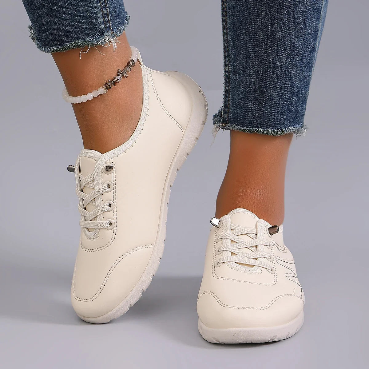 Spring new women's sports shoes, fashionable, breathable, lightweight, non-slip, wear-resistant, casual sports shoes, flat shoes