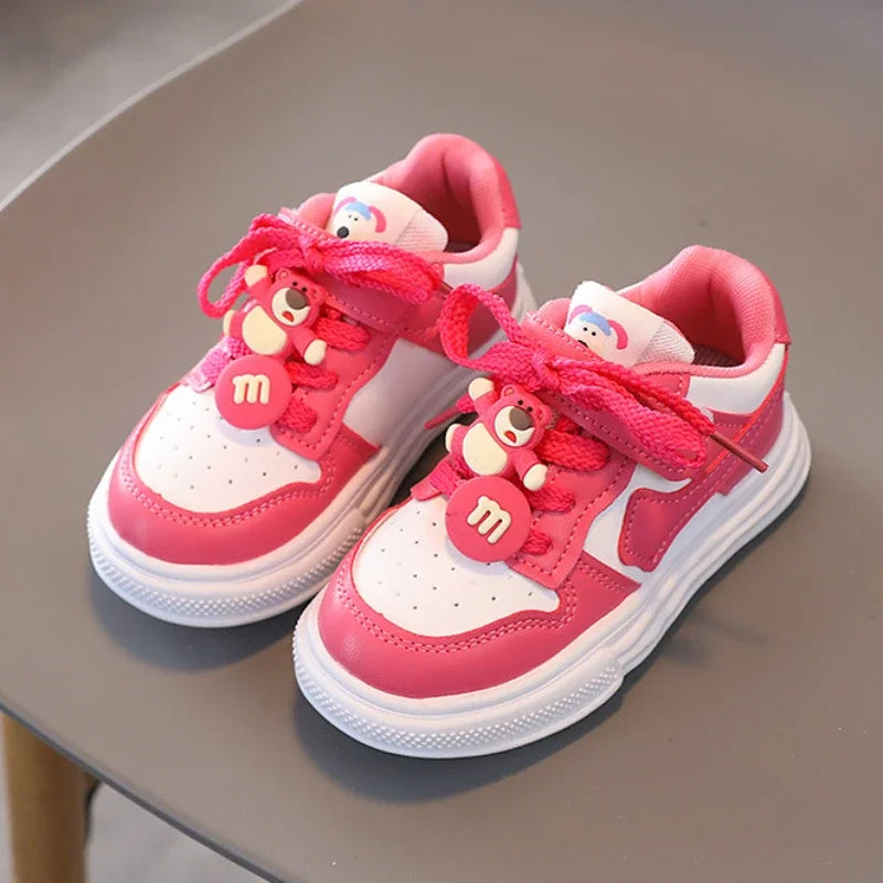 Disney Children's Sneakers Boys Fashion Anti-slip Sport Shoes Girls Cute Bear Outdoor Shoes Casual Shoes for Kids Size 23-30