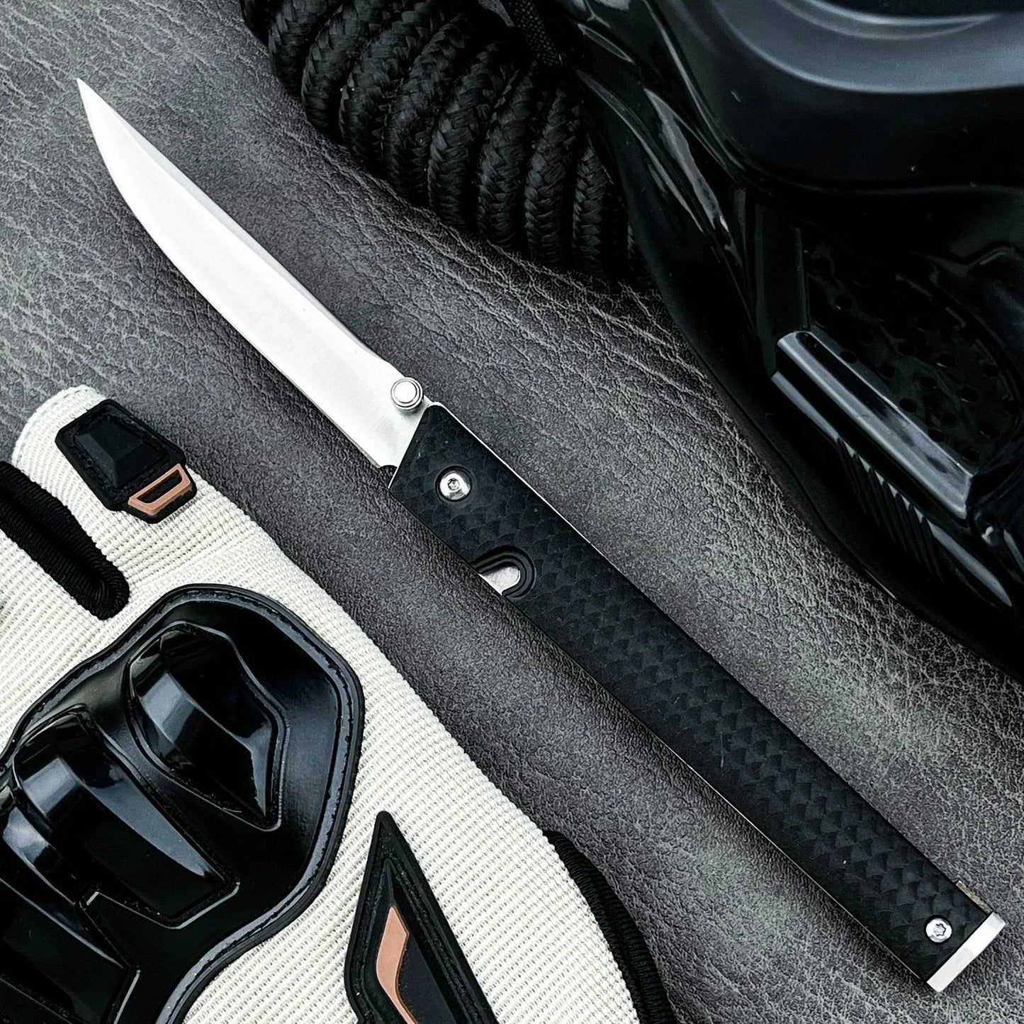 7096 Folding Knife Portable Tool Pocket Knife 8Cr13MoV steel Blade Nylon Fiber Handle Outdoor Hunting for Hiking Tool