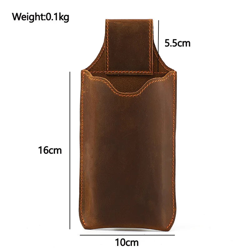 Men Fanny Pack Genuine Leather Waist Bag Belt Bum Leg Hip