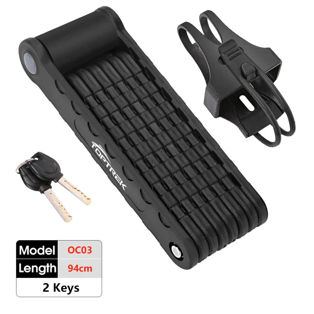 Toptrek Bicycle Lock Foldable Bike Lock MTB Road Fold Lock High Security Anti-Theft Scooter Electric E-Bike Bicycle Accessories
