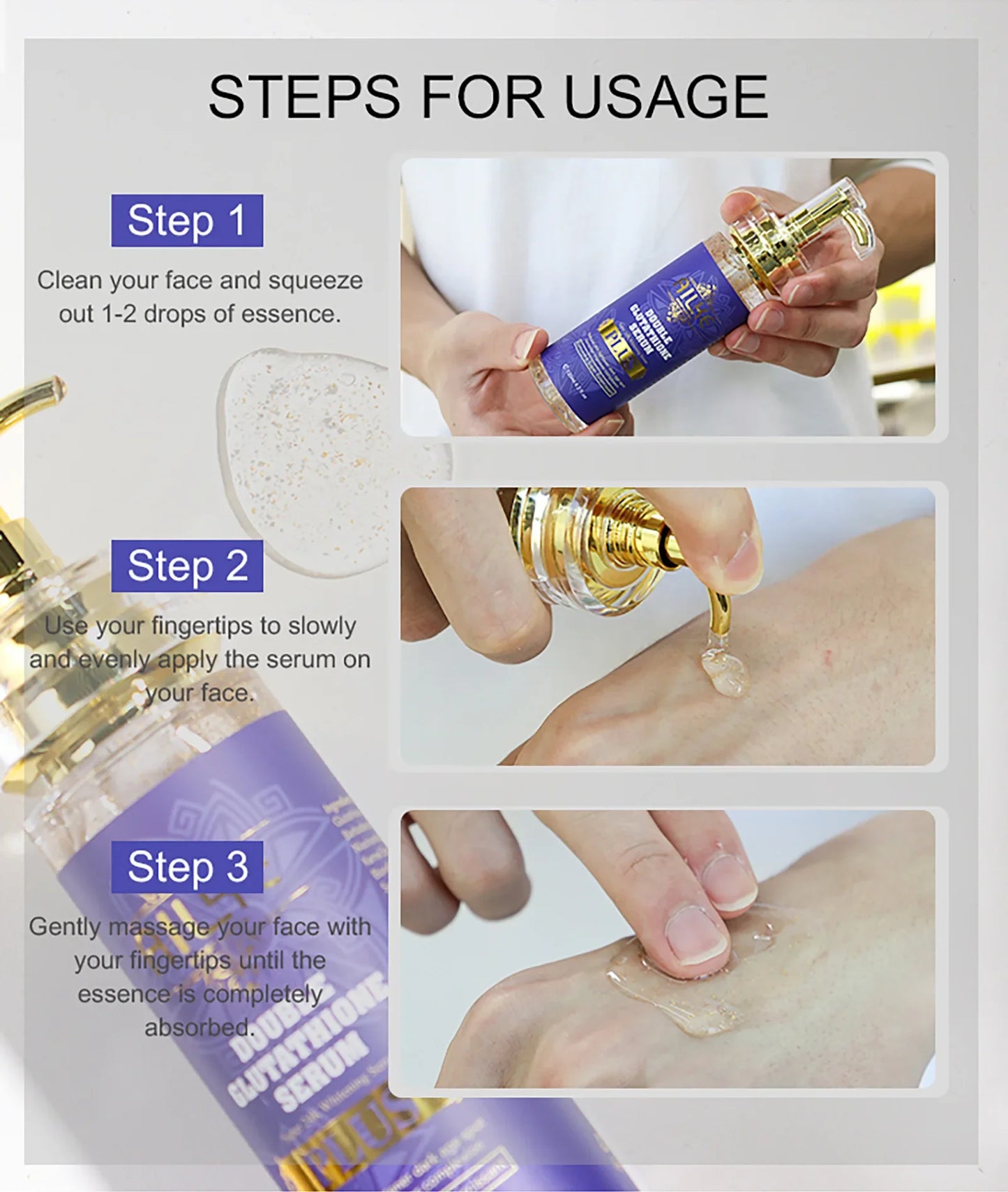 AILKE Double Glutathione Plus Moisturizing Hydrating Body & Skin Whiten Lotion, Bleaching Lotion for Women & Men With Pump