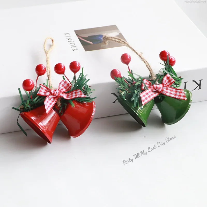 1pc Christmas Bells Christmas Tree Jingle Bells Hanging Pendant Xmas New Year 2024 Ornament Christmas Decoration