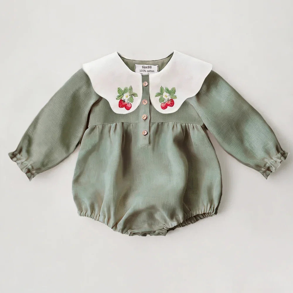 0-2y Baby Girls Clothes Cotton Linen Sleeveless Infant Girl Rompers