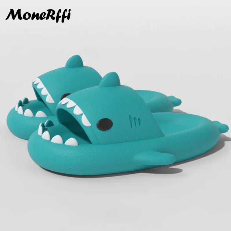 2024 Shark Slides Women Men Summer Shark Slippers Indoor Non-Slip Bathroom Shoes Women Flat Sandals Couple Beach Flip Flops