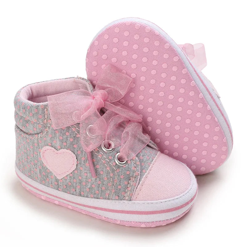 0-18m Baby Shoes Infant Pre-Walker Shoes, Cute Pink Theme Casual Flat