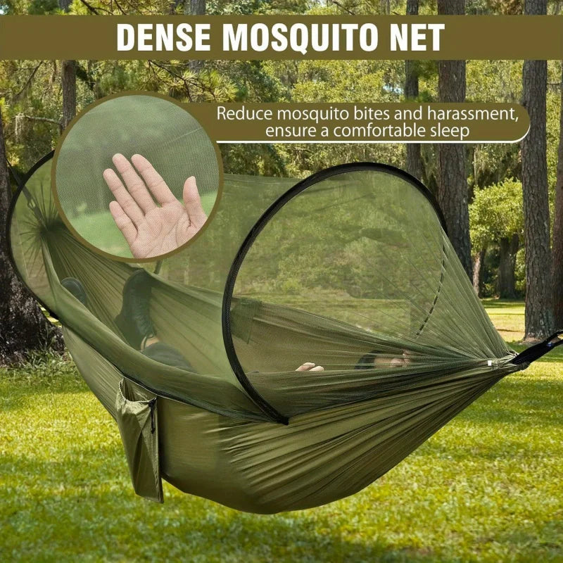 2-In-1 Camping Hammock with Mosquito Net 1.6lbs Ultralight Parachute