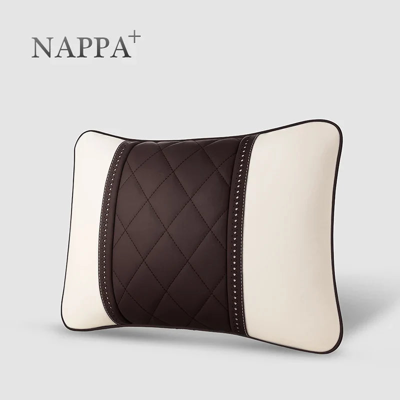 NAPPA Leather Car Seat Rest Cushion Headrest Car Neck Pillows For Mercedes Benz Maybach S-Class Headrest Lumbar Pillow Support S