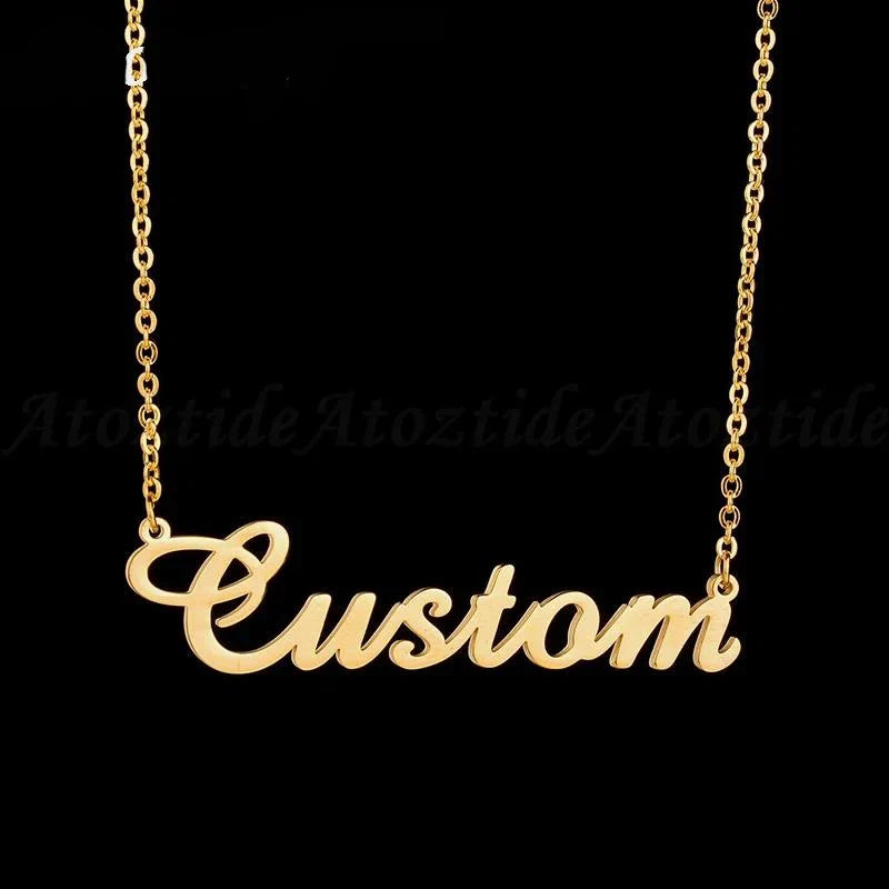 Atoztide Customized Fashion Stainless Steel Name Necklace Personalized