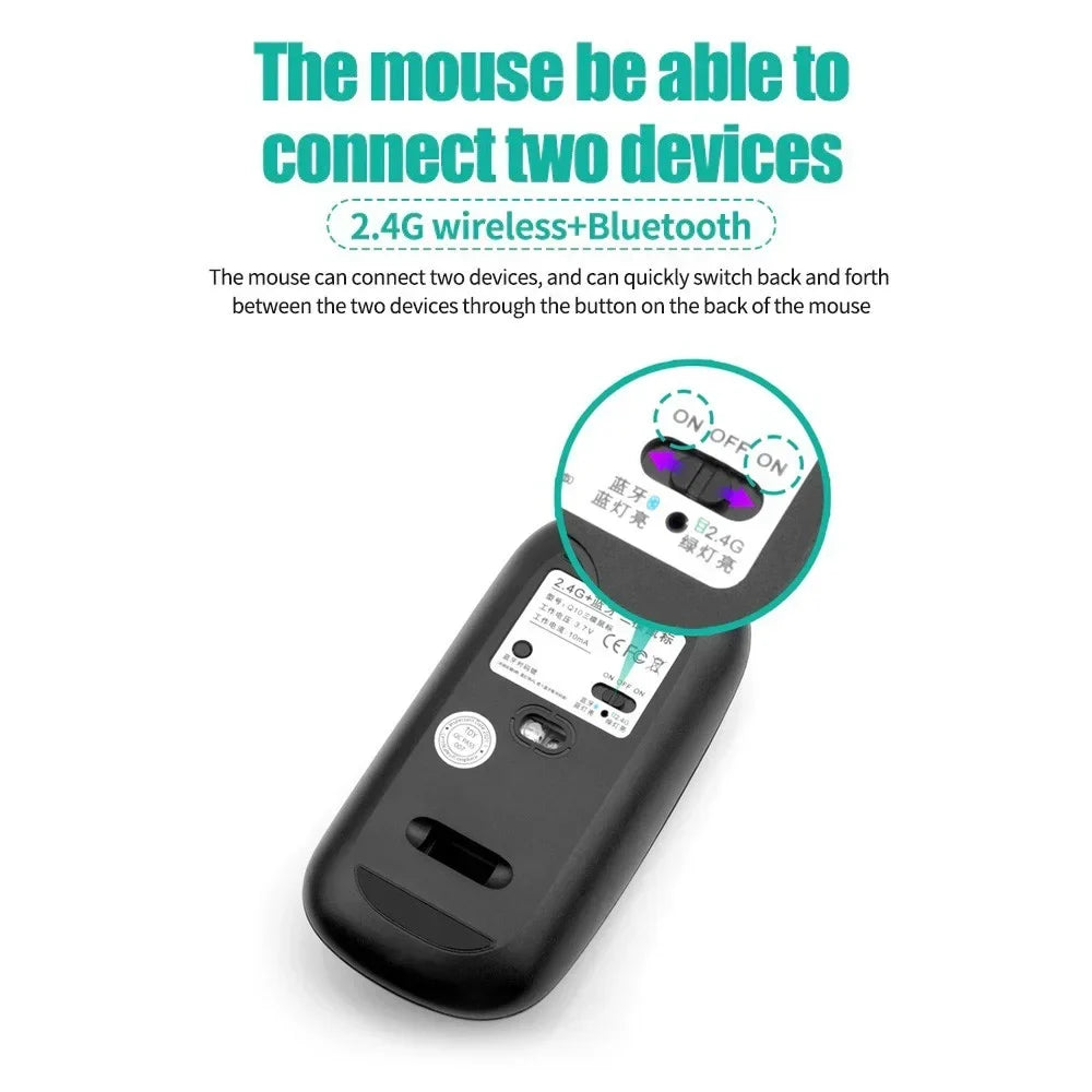 New 2.4G Wireless Rechargeable Silent Wireless Keyboard and Mouse Set, Compact Ergonomic Keyboard Mouse for Office/Home