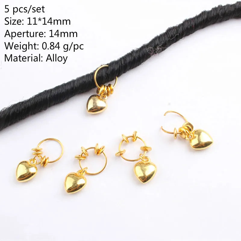 Hair Braid Dreadlock Beads Clips Charms African Braids Cuffs Rings Hip Hop Style Jewelry Dreadlock Clasps Accessories