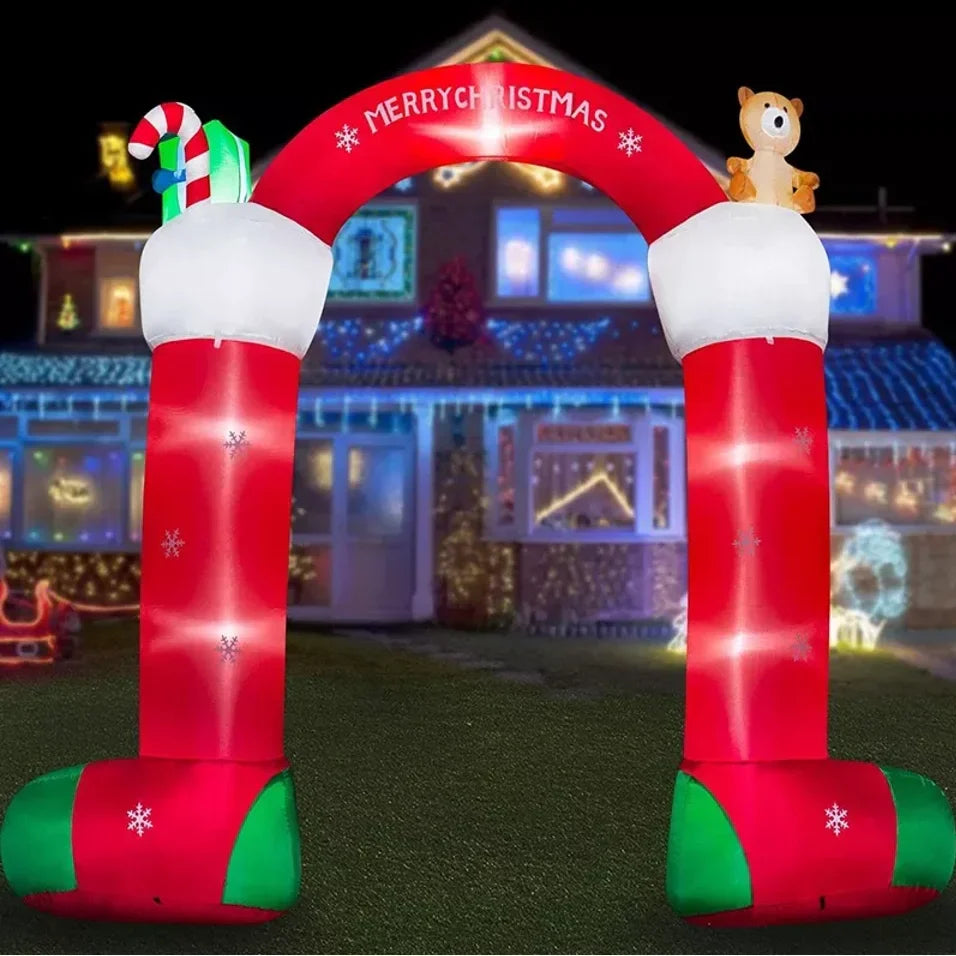 2023 LED Air Inflatable Santa Claus Snowman Elk Outdoor Garden Airblown New Year Christmas Decoration Gift For Kids Children Toy