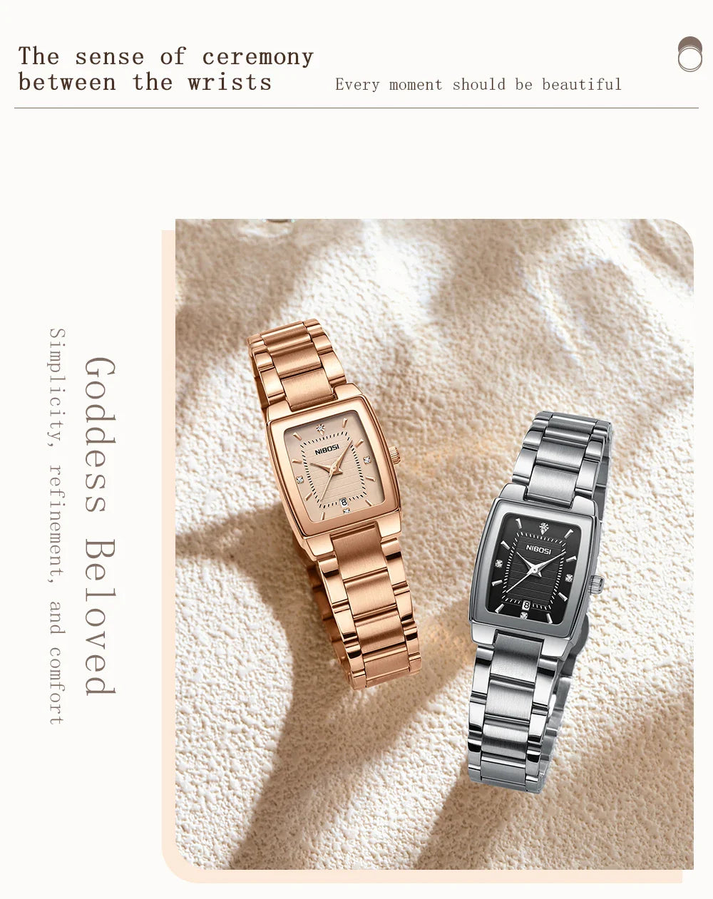 NIBOSI Luxury Ladies Watch Stainless Steel Waterproof Quartz Watch for Woman High Quality Female Clock Elegant Women's Watches