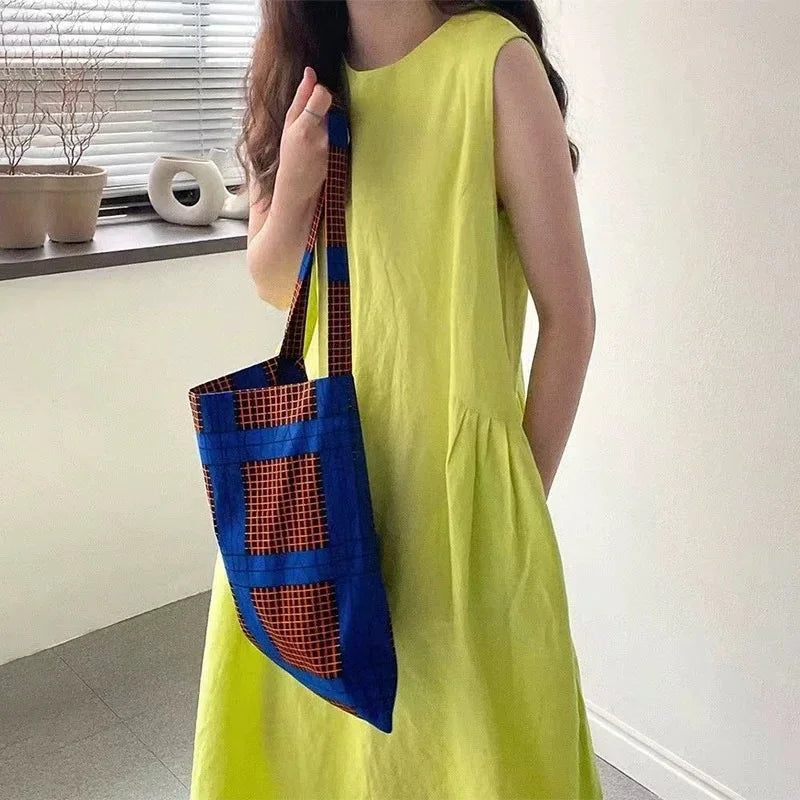 Minimalist Summer Lazy Style round Neck Long Oversized Sleeveless Dress Maxi Dress Comfortable Loose Fit V-Neck Knee-Length Dres