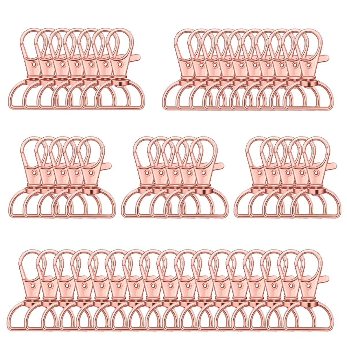 8/15/25/50/80pcs Swivel Snap Hooks D-Ring Keychain Clips Lanyard