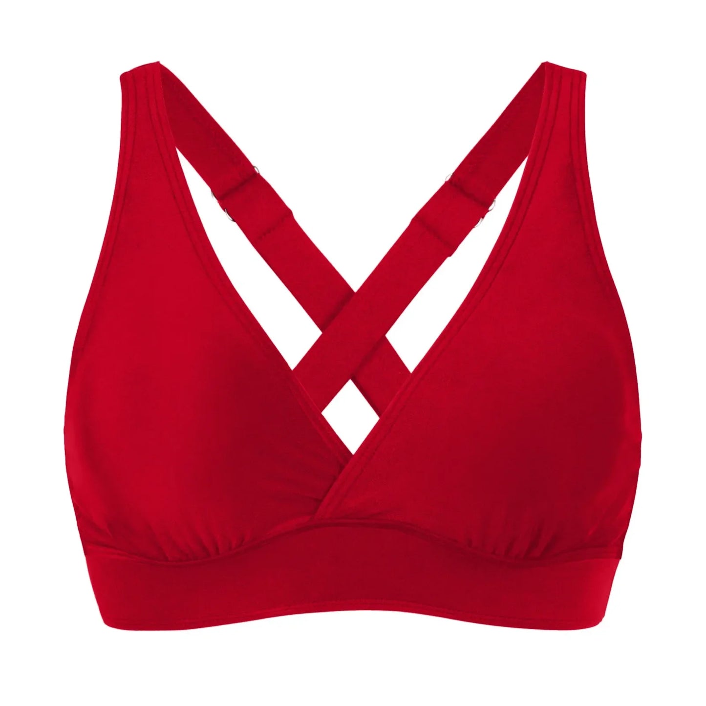 Full Coverage Bikini Top Women Elastic Swimwear Tops Underwire Push Up Swim Crop Top Tie Back Bathing Suit Womens Swimming Suit