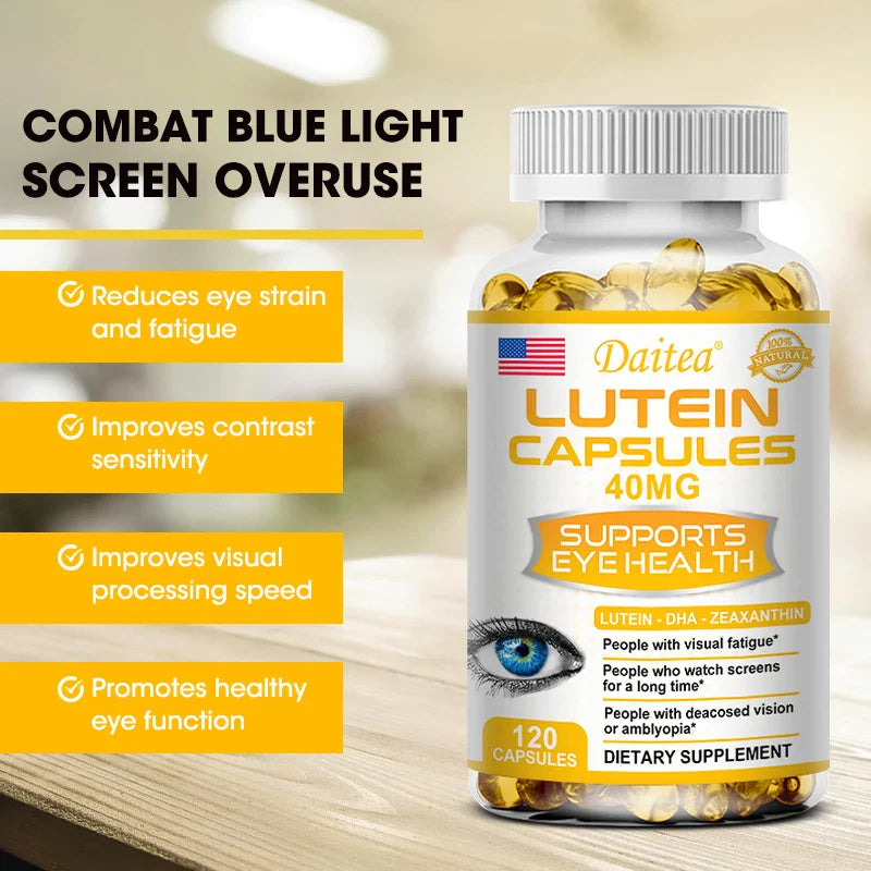 Lutein with Zeaxanthin Extract Helps Relieve Eye Strain and Maintain Healthy Vision Eye Support and Vision Vitamins Eye Health