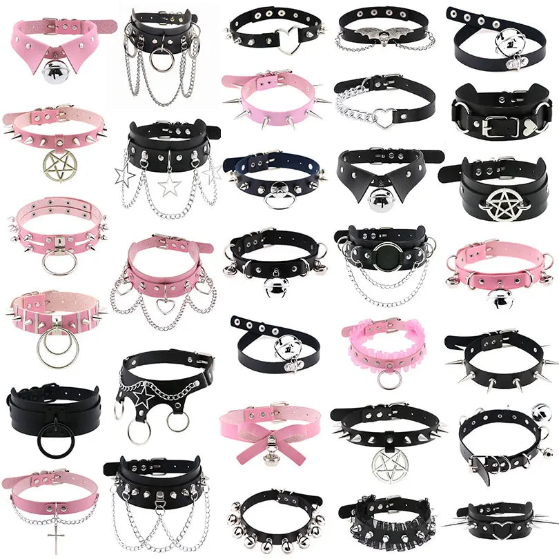 1pc Harajuku Gothic Spike Rivet Star Necklaces Collares Hip Hop Rock