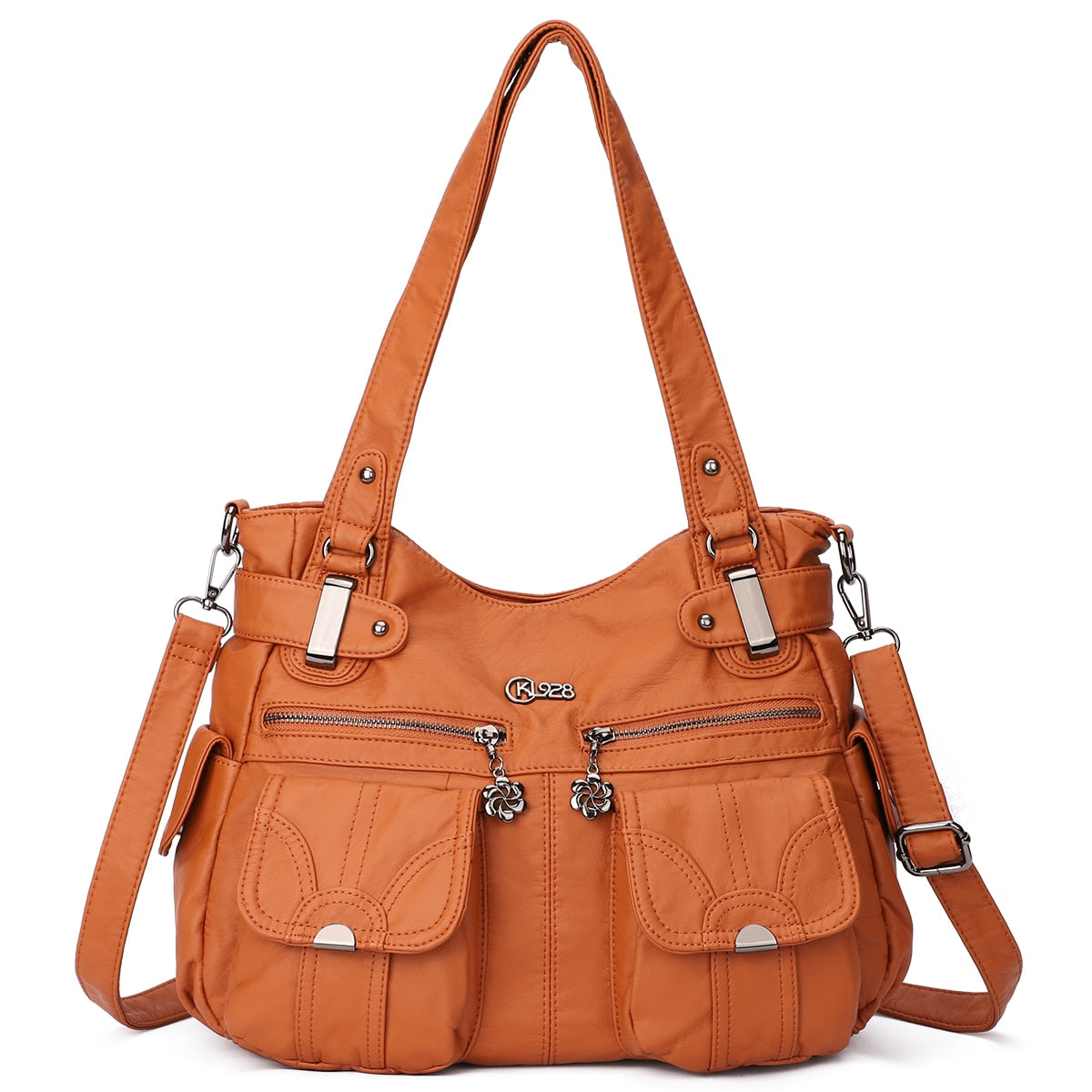 KL928 PU Leather Women Shoulder Bag Luxury Designer Tote Handbags Messenger Crossbody Bags Women's Large Capacity Shoulder Purse