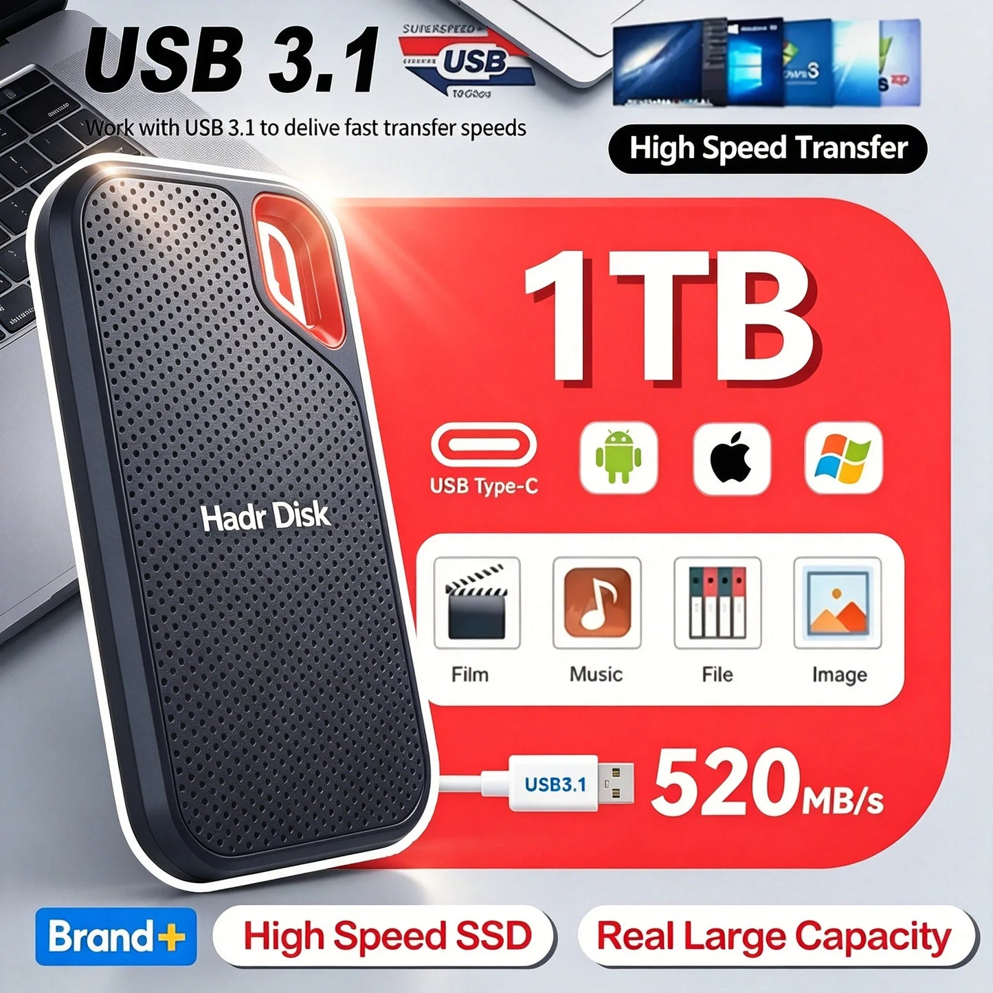 Ultra Thin Solid State Hard Drive 2tb Brings Comfortable Use 1tb SSD Meets Light Demands and 4tb Massive Media Resources Easily
