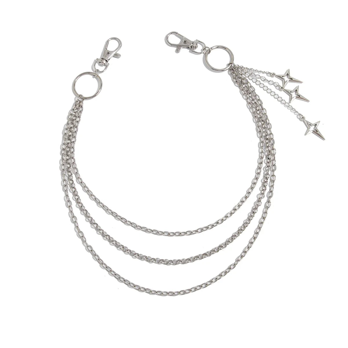 Punk Multilayer Metal Star Pendant Pant Chain Hip Hop Waist keychain Jeans Chain Women Trendy Jewelry Accessories Gifts