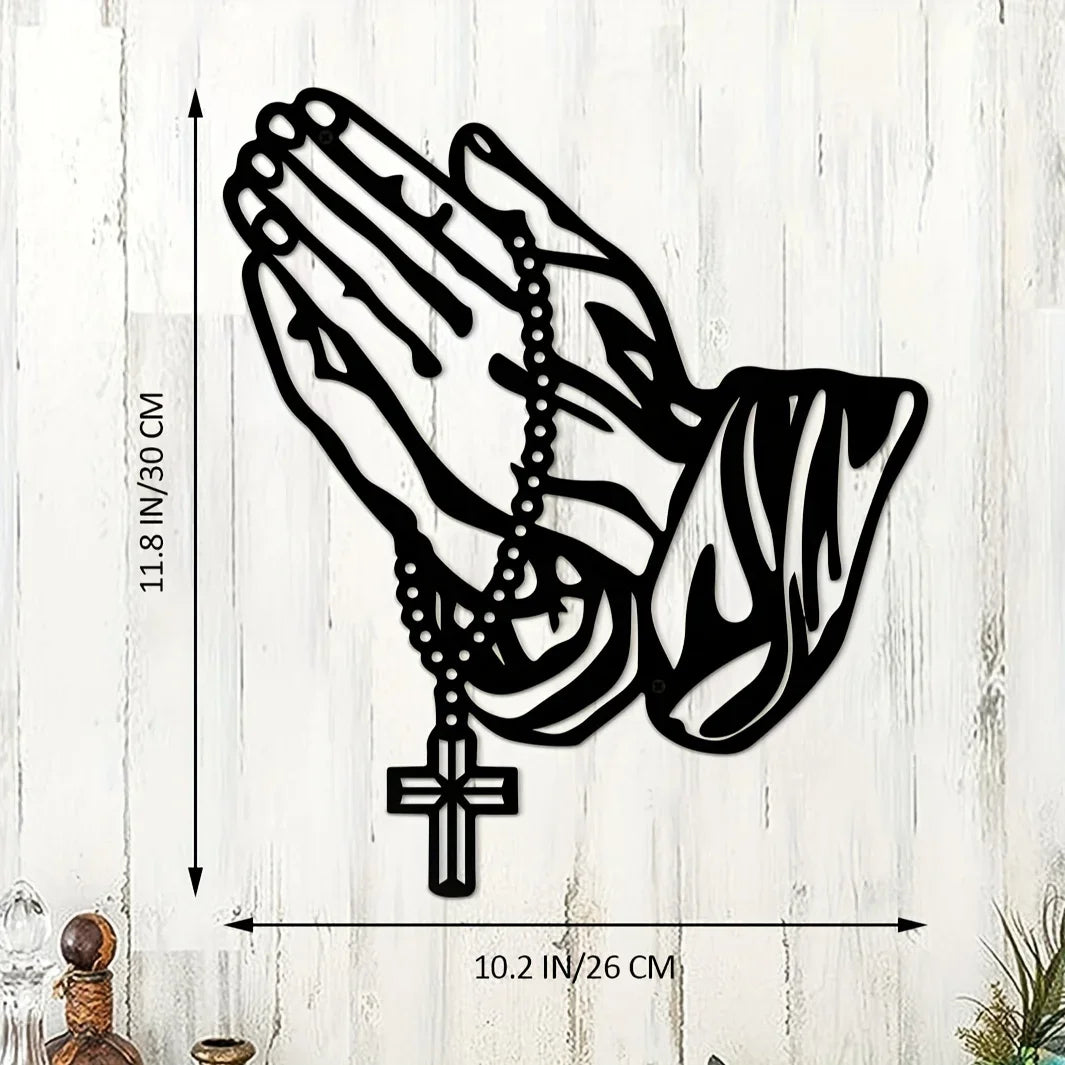 Prayer Metal Wall Faith Home Decor Cross Interior Decor Bedroom Livingroom Hallway Office Wall Mounted Decor Easter Decoration