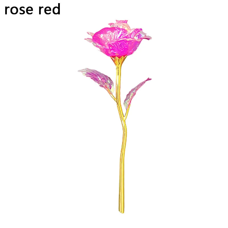 Valentine's Day Creative Gift 24K Foil Plated Rose Gold Rose Lasts Forever Love Wedding Decor Lover Lighting Roses Creative Gift