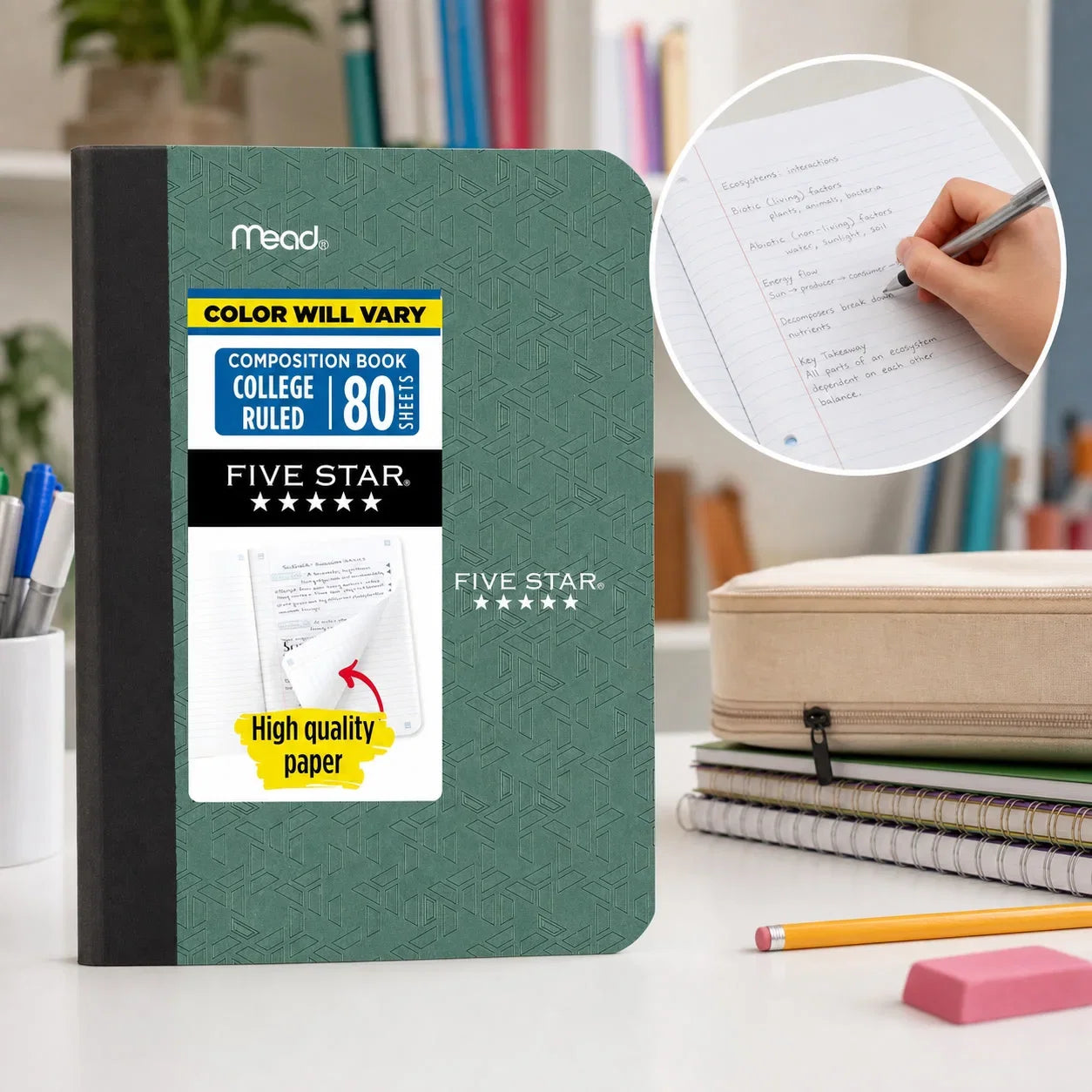 1pcs Mini Composition Notebook With Lined College Ruled Paper, Hard Cover, Assorted Color, Durable Sewn Pages, Non Toxic, School