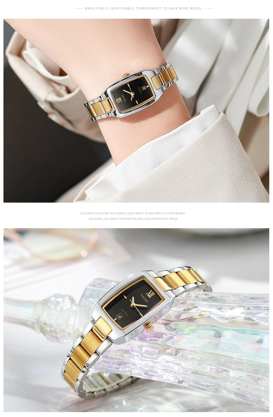 WWOOR Luxury Woman's Watch Elegant Waterproof Stainless Steel Watch for Ladies Dress Square Quartz Women's Watches Reloj mujer