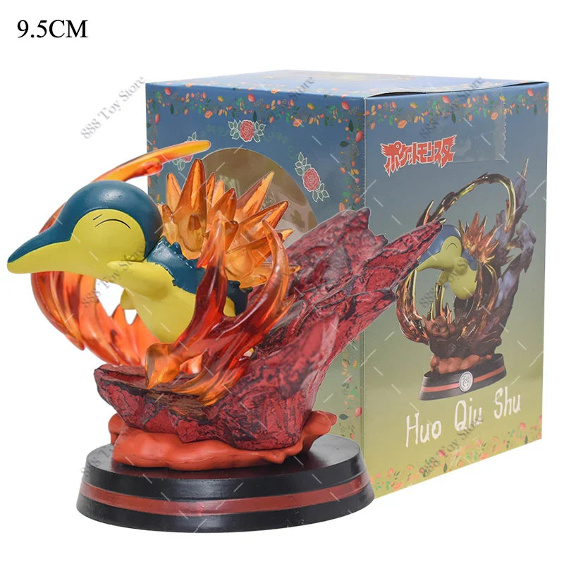 Anime Pokemon Figures Squirtle Charizard Bulbasaur Charmander Vulpix Special Effects Scene Version PVC Action Figure Model Toys